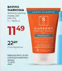 Jawa Drogerie Barwa siarkowa siarkowy peeling maska 2w1 oferta