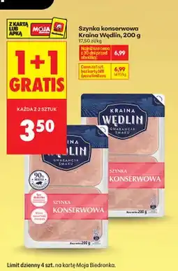Biedronka Szynka konserwowa 1+1 GRATIS oferta