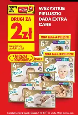 Biedronka Pieluchy Extra Care wszystkie rodzaje oferta