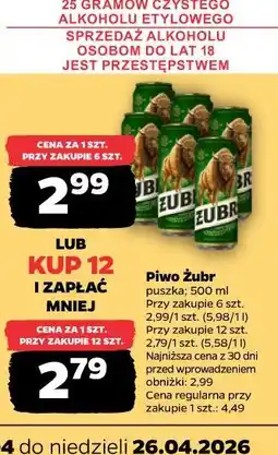 Netto Piwo Żubr puszka oferta