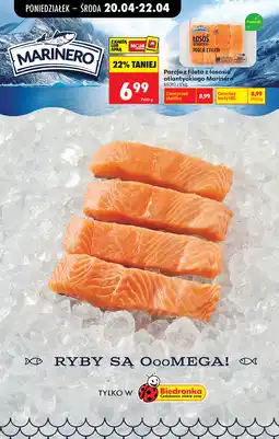 Biedronka Porcje z fileta z łososia atlantyckiego Marinero oferta