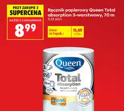 Biedronka Ręcznik papierowy Queen Total absorption 3-warstwowy, 70 m oferta