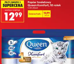 Biedronka Papier toaletowy Queen Komfort, 10 rolek oferta
