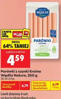 Biedronka Parówki z szynki Kraina Wędlin Nature oferta