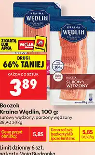 Biedronka Boczek Kraina Wędlin, 100 g: surowy wędzony, parzony wędzony oferta