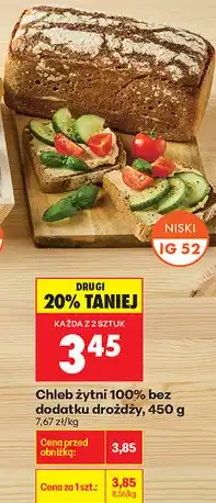 Biedronka Chleb żytni 100% bez dodatku drożdży oferta
