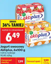 Biedronka Jogurt owocowy Aktiplus, 6x100 g różne rodzaje oferta