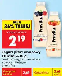 Biedronka Jogurt pitny owocowy Fruvita, 400 g: truskawkowy, brzoskwiniowy, z owocami leśnymi oferta
