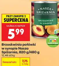 Biedronka Brzoskwinia połówki w syropie Nasza Spiżarnia oferta