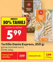 Biedronka Tortilla Dania Express, 250 g: gyros, kurczak curry oferta