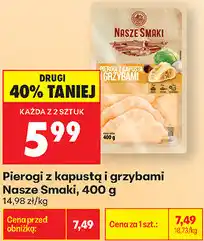 Biedronka Pierogi z kapustą i grzybami Nasze Smaki oferta
