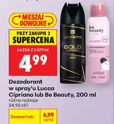 Biedronka Dezodorant w spray'u Lucca Cipriano lub Be Beauty oferta