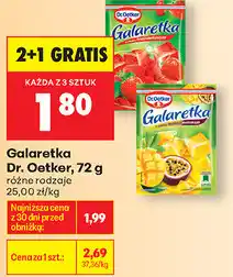 Biedronka Galaretka Dr. Oetker, 72 g różne rodzaje oferta