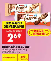 Biedronka Baton Kinder Bueno: classic, white oferta