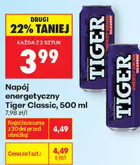 Biedronka Napój energetyczny Tiger Classic oferta