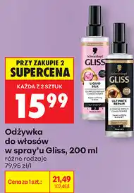 Biedronka Odżywka do włosów w spray'u Gliss oferta