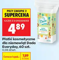 Biedronka Płatki kosmetyczne dla niemowląt Dada Everyday, 60 szt oferta