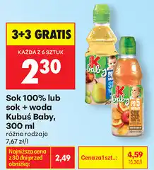 Biedronka Sok 100% lub sok + woda Kubuś Baby, 300 ml oferta