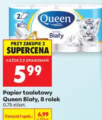 Biedronka Papier toaletowy Queen Biały, 8 rolek oferta