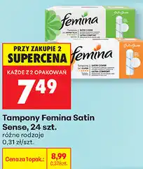 Biedronka Tampony Femina Satin Sense, 24 szt oferta