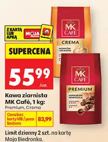 Biedronka Kawa ziarnista MK Café, 1 kg: Premium, Crema oferta