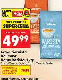 Biedronka Kawa ziarnista Dallmayr Home Barista, 1 kg: Caffe Crema Dolce, Caffe Crema Forte oferta