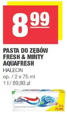 Spar Pasta do zębów Fresh & Minty Aquafresh oferta