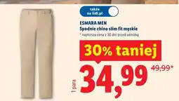 Lidl Spodnie chino slim fit męskie oferta