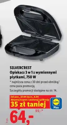 Lidl Opiekacz 3 w 1 z wymiennymi płytkami, 750 W oferta