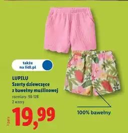 Lidl Szorty dziewczęce z bawełny muslinowej oferta