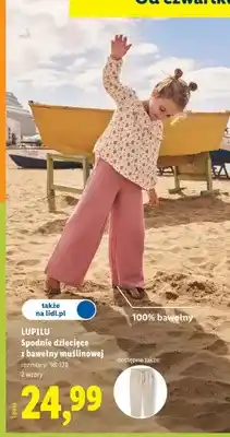 Lidl Spodnie dziecięce z bawełny muslinowej oferta