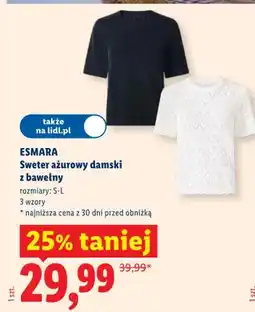 Lidl Sweter ażurowy damski z bawełny oferta