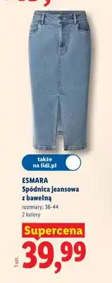 Lidl Spódnica jeansowa z bawełną oferta
