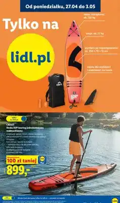 Lidl Deska SUP touring jednokomorowa nadmuchiwana oferta