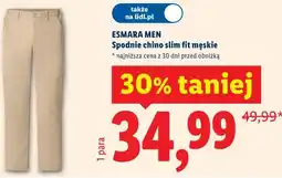 Lidl Spodnie chino slim fit męskie ESMARA MEN oferta