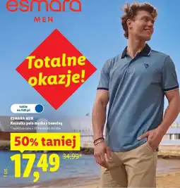 Lidl Koszulka polo męska z bawełną ESMARA MEN oferta