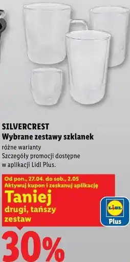 Lidl SILVERCREST Wybrane zestawy szklanek oferta