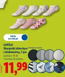 Lidl Skarpetki dziecięce z biobawełną, 7 par oferta