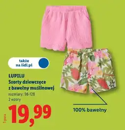 Lidl LUPILU Szorty dziewczęce z bawełny muślinowej oferta