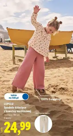 Lidl LUPILU Spodnie dziecięce z bawełny muślinowej oferta