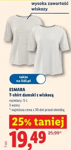 Lidl T-shirt damski z wiskozą oferta