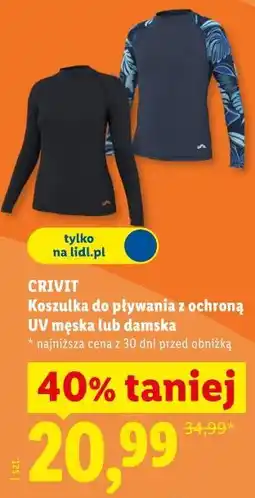 Lidl CRIVIT Koszulka do pływania z ochroną UV męska lub damska oferta