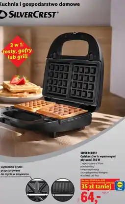 Lidl Opiekacz 3 w 1 z wymiennymi płytkami, 750 W SILVERCREST oferta