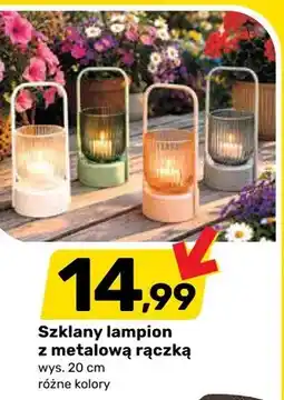 Bricomarche Szklany lampion z metalową rączką oferta