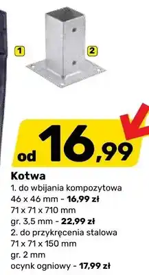 Bricomarche Kotwa do wbijania kompozytowa 46 x 46 mm oferta