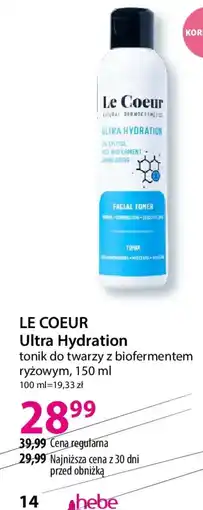 Hebe Le coeur Ultra Hydration tonik do twarzy oferta