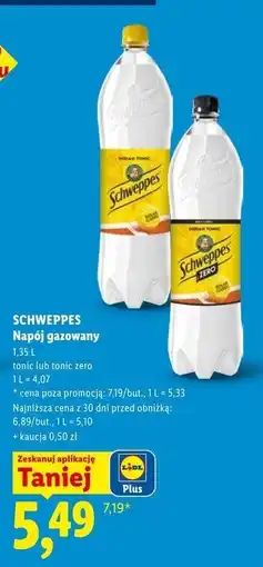Lidl Napój indian tonic zero Schweppes oferta