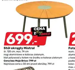 Bricomarche Stół okrągły Mistral oferta