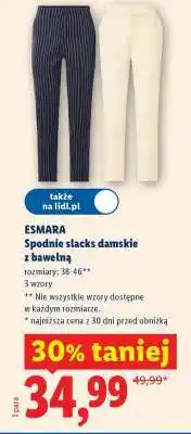 Lidl ESMARA Spodnie slacks damskie z bawełną oferta