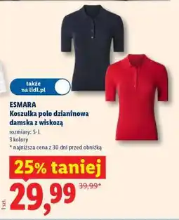 Lidl ESMARA Koszulka polo dzianinowa damska z wiskozą oferta